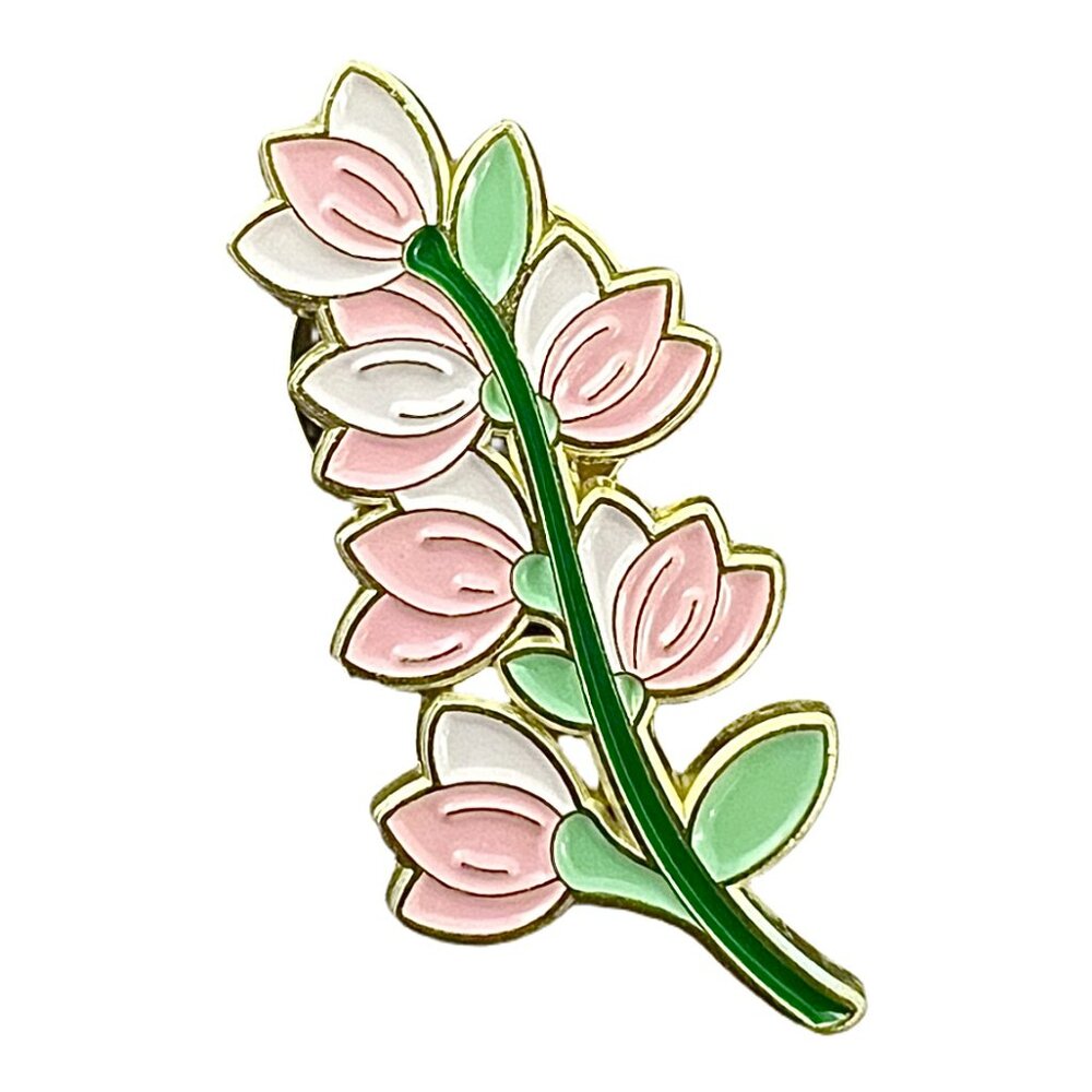 🧷💐🌺🌸🌷Flower Enamel Pins - BUNDLE OF 4 - Stunning Floral Enamel Pins On Gold Back - Picture 3 of 7